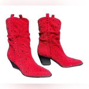 Fabulous Red Studded Jessica Simpson Booties!!❤️Pictures do not do these justice